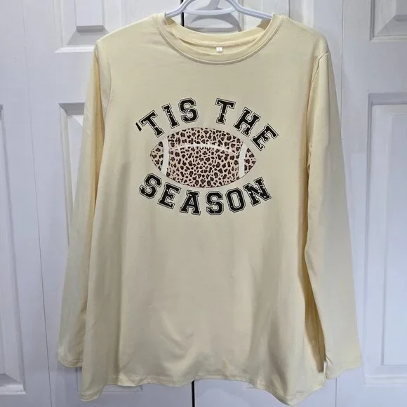 NWOT | Women’s Football Graphic Long Sleeve Varsity Heritage Tee Black | Large - Picture 2 of 6